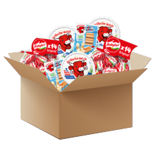 La Vache qui rit cheese dippers
8-pack pakje à 280 gram,
Smeerkaaspuntjes pakje à 360 gram
of Babybel 14-pack netje à 280 gram